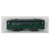 Bowser O scale 2-rail brass trolley/interurban with passenger silhouettes in green