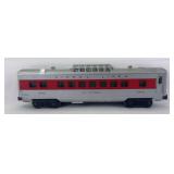 Postwar Lionel O Gauge 2442 Clifton red stripe vista dome passenger car