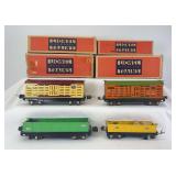 Prewar Lionel O Gauge 652 gondola, 812 gondola, 813 cattle, 813 cattle in original boxes