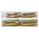 Marx O Gauge Union Pacific M-10005 passenger cars; REA/USRPO mail/baggage, Denver, Omaha, Squaw Bonnet articulated streamline passenger trains