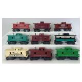 Marx O Gauge SP green, SP brown, NYC Pacemaker white, NYC 18326, NYC 18326 brown, Penn 18326 green, Penn 18326 brown, 969 KCS, 4427 AT&SF
