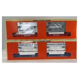 Modern Lionel O Gauge 16360 N&W Maxi-Stack flatcar and 16912 CN Maxi-Stack flatcar in original boxes