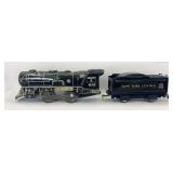 Marx O Gauge 897 New York Central 0-4-0 steam locomotive with 4-wheel wedge tender lithographed tinplate train