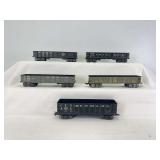 Marx O Gauge 44572 C&O, 3552 PRR, 3552 B&O, 3552 NKP, 3552 T&P 3/16" scale gondolas