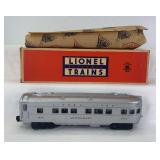 Postwar Lionel O Gauge 2436 red lettered Mooseheart observation passenger train in original box