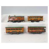 Prewar Winner Lines O Gauge 1030 electric locomotive, two 1011 Pullman coaches, 1019 observation passenger train