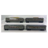 Marx O Gauge New York Central 234 Coach, two 234 vista dome cars, one Meteor observation