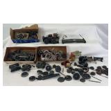 Prewar and Postwar Lionel O Gauge 252, 253 and two other locomotive motors, smoke units, wheels, pickup plates, etc. repair or restoration