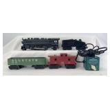 Marx O Gauge All-State 666 2-4-2 steam locomotive w/slope back Allstate tender, 5532 ALLSTATE gondola, 564 Alstate caboose