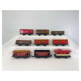 Marx O Gauge 6" tab and slot 4-wheel freight trains, 552, 554, 555 B&LE, 90171 B&LE 20102 NYC