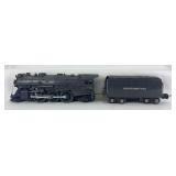 Prewar Lionel O Gauge No. 225E 2-6-2 steam locomotive with 2225W tender with whistle in gun metal