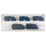 Marx O Gauge slope back tenders; Santa Fe with sound, Penn Central and three New York Central