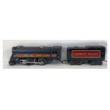 Marx O Gauge 3000 Canadian Pacific 2-4-2 streamlined steam locomotive and streamlined 3/16" scale 8-wheel tender