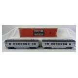 Postwar Lionel O Gauge No. 2421 Maplewood coach w/box and No. 2422 Chatham coach passenger trains