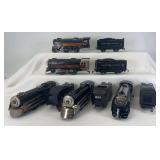 Five Marx O Gauge 3000, Marlines 0-4-0 steam locomotives with New York Central 4-wheel wedge tenders
