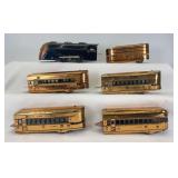 Marx O Gauge The Mercury shrouded steam locomotive, New York Central tender, baggage, Toledo, Chicago, Detroit in copper