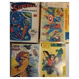 4 VINTAGE SUPER-HEROES PUZZLES