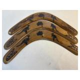 3 WOOD BOOMERANGS
