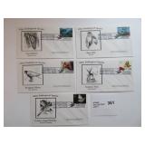 1997 OHIO ENDANGERED SPECIES 1-5 STAMPS WILDLIFE