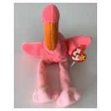 TY BEANIE BABIES PINKY THE FLAMINGO BIRTHDAY 2-13-