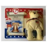 TY MCDONALD BEANIE BABIES LIBERTY THE BEAR BIRTHDA