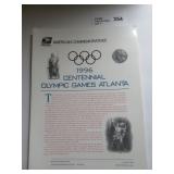 CENTENNIAL OLYMPIC GAMES PANEL 1996 STAMPS ATLANTA