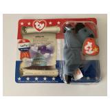 TY MCDONALD BEANIE BABIES LEFTY THE DONKEY BIRTHDA