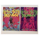 2 BEHEMOTH COMICS HEAVY METAL DRUMMER COVER B & C