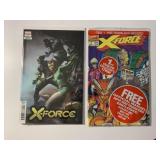 2 MARVEL COMICS X-FORCE 2/#1 ONE SEALED W/CARDS