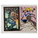 1 NEC & 1 PFP COMIC THE TICK LUNY BIN #1 & ZENDRA