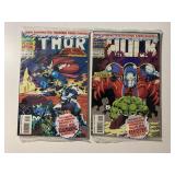 2 MARVEL COMICS HULK #19 SEALED W/CARD & THOR #18