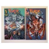 2 BROADSWORD COMICS TAROT WITCH BLACK ROSE 4 & 11