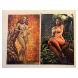 2 BASEMENT COMICS CAVE WOMAN BOTH SPECIAL ED W/COA