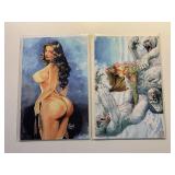 2 AMRYL COMICS CAVE WOMAN #7 & #3 BOTH W/COA