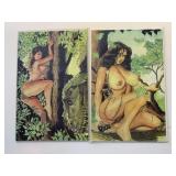 2 AMRYL COMICS CAVE WOMAN BOTH W/COA