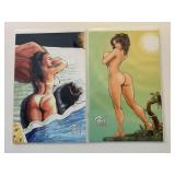 2 AMRYL COMICS CAVE WOMAN BOTH W/COA