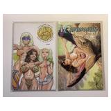 2 BASEMENT CAVE WOMAN COMICS