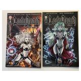 2 COFFIN COMICS LADY DEATH ZODIAC #1,UNHOLY RUIN 1