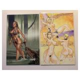 2 BASEMENT CAVE WOMAN COMICS BOTH W/COA