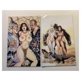 2 BASEMENT CAVE WOMAN COMICS BOTH W/COA