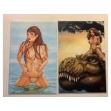 2 BASEMENT CAVE WOMAN COMICS BOTH W/COA