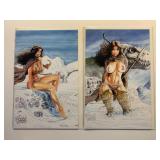 2 AMRYL COMICS CAVE WOMAN SNOW 1 & 2 SPECIAL W/COA