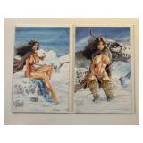 2 AMRYL COMICS CAVE WOMAN SNOW 1 & 2 SPECIAL W/COA