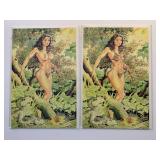 2 AMRYL COMICS CAVE WOMAN HUNT 2/#2 SPECIAL W/COA