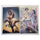 2 BASEMENT COMICS CAVEWOMAN BOTH W/COA