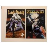 2 CHAOS COMICS LADY DEATH #3 & CHAOS QUARTERLY