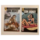 2 TITAN COMICS GUN HONEY 2/#1 HARD CASE CRIME