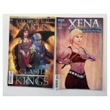2 DYNAMITE COMICS XENA #2 & A CLASH OF KINGS #1