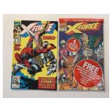2 MARVEL COMICS X-FORCE #1 SEALED W/CARD & #15
