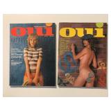 2 OUI MAGAZINES APRIL 1973 & NOVEMBER 1974
